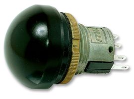 ITW SWITCHES 76-9450/439088B Industrial Pushbutton Switch, 76-94 Series, 22.5 mm, SPDT-DB, Round Domed, Black