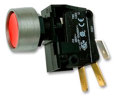 ARCOLECTRIC / BULGIN LIMITED C0911KBRED Industrial Pushbutton Switch, 0911 Series, 12.7 mm, SPDT, On-(On), Round, Red
