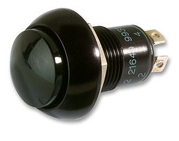 OTTO CONTROLS P3D216122 Industrial Pushbutton Switch, P3-D Series, Momentary, Round Raised, Black