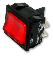 ARCOLECTRIC / BULGIN LIMITED H8653VBNAC Rocker Switch, On-Off, DPST, Illuminated, Panel Mount, Red, 8600 Series