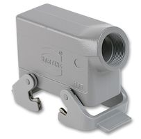 HARTING 09 30 016 1530 Heavy Duty Connector, Coupler, PG21 Side Entry, Low Profile, Hood, Side Entry, Aluminium Body