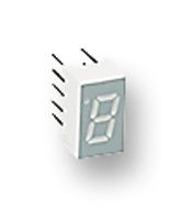 FORGE FN1-0312B2300GW 7 Segment LED Display, High Intensity, Blue, 10 mA, 3.7 V, 4 mcd, 1, 7.6 mm