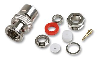 AMPHENOL RF B1141A1-ND3G-1-50 RF / Coaxial Connector, BNC Coaxial, Straight Plug, Crimp, 50 ohm, RG58, RG58C, RG142A, Brass