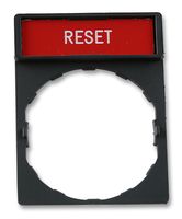SCHNEIDER ELECTRIC ZBY2323 Legend Plate, Harmony Series Switches and Pilot Lights, RESET, Red Background, 30 x 40 mm