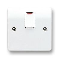 HONEYWELL K5423WHI. PLATE SWITCH, NEON, 20A, 2POLE