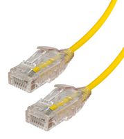 VIDEK 2994-0.2Y Ethernet Cable, Cat6, RJ45 Plug to RJ45 Plug, UTP (Unshielded Twisted Pair), Yellow, 200 mm