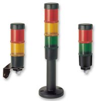 WERMA 69350055 Beacon, Kompakt 36, Red, Green, Yellow, Steady, 36W, 24VDC, IP65, 65mm Dia., 147mm Height