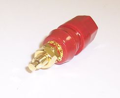 PRO SIGNAL PSG01715 Banana Test Connector, Jack, Panel Mount, Gold Plated Contacts, Red