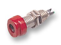 HIRSCHMANN TEST AND MEASUREMENT 930175101 Banana Test Connector, 4mm, Receptacle, Screw Mount, 16 A, 60 V, Tin Plated Contacts, Red