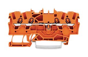 WAGO 2001-1402 DIN Rail Mount Terminal Block, 4 Ways, 22 AWG, 14 AWG, 1.5 mm², Push In, 18 A
