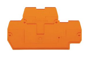 WAGO 870-519 Accessory, Orange, Wago 870 Series Rail Mount Terminal Blocks, End and Intermediate Plate