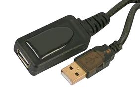PRO SIGNAL 83-12931 USB Cable, Active Repeater Lead, Type A Plug to Type A Receptacle, 12 m, 39.37 ft, USB 2.0, Silver