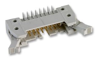 HARTING 09 18 516 7903 Pin Header, Long Latch, Wire-to-Board, 2.54 mm, 2 Rows, 16 Contacts, Through Hole Right Angle