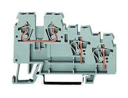 WAGO 270-560 DIN Rail Mount Terminal Block, Sensor, 4 Ways, 28 AWG, 12 AWG, 2.5 mm², Clamp, 18 A