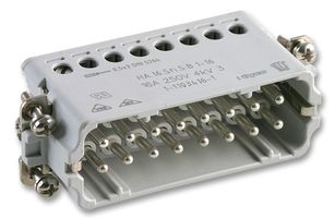 HTS - TE CONNECTIVITY 1-1103416-1 Heavy Duty Connector, 16+PE Signal, HTS, Insert, 17 Contacts, 7, Plug, Screw Pin