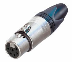 NEUTRIK NC6FXX XLR Connector, 6 Contacts, Socket, Cable Mount, Silver Plated Contacts, Metal Body, XX