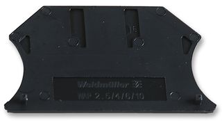 WEIDMULLER WAP 2.5/10 BLACK End / Intermediate Plate, for Use with DIN Rail Terminal Blocks, Black