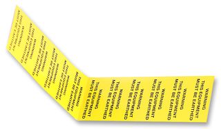 TE CONNECTIVITY 13030 Label, Self Adhesive, 19 mm, 40 mm, Vinyl, Warning