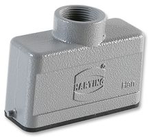HARTING 0920 016 1441 Heavy Duty Connector, PG21 Top Entry, 2 Pegs, High Profile, Hood, Top Entry, Aluminium Body
