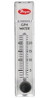 DWYER RMA-43-SSV Liquid Flowmeter, SS Valve, 2 to 24 GPH, 100 psi, 4 % Accuracy, 1/8" FNPT, RATE-MASTER RMA Series
