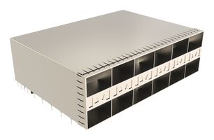 AMPHENOL COMMUNICATIONS SOLUTIONS UE864T162020361 Cage, SFP, 2 x 1 (Stacked), with Heat Sink, with Light Pipe, Press-Fit
