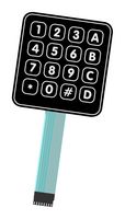 MULTICOMP PRO MP013547 Keypad, Multicomp Pro Keypad, 4 x 4, Matrix, 304 Stainless Steel, 100 mA, 30 V