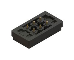 EDAC 686C06B2260110E Magnetic Connector, 6 Contacts, Receptacle, Straight, 6 mm, 1.2 A, Black