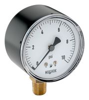 NOSHOK 25-200-10-INH2O Pressure Gauge, 10 Inch-H2O, -20 °C to 60 °C, 1/4" NPT, 200 Series