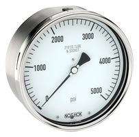 NOSHOK 60-410-2000-PSI Pressure Gauge, 2000 psi, -40 °C to 60 °C, 1/2" NPT, 400 Series