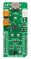 MIKROELEKTRONIKA MIKROE-5899 Add-On Board, Charger 19 Click, nPM1100, Battery Charger, Power Delivery, Analog, GPIO, 3.3V/5V in