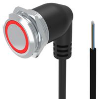 EAO 82-665C.2114 Vandal Resistant Switch, Ring Illuminated, 24V LED, 82 Series, 22 mm, SPDT, Maintained