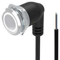 EAO 82-665C.1154 Vandal Resistant Switch, Ring Illuminated, 24V LED, 82 Series, 22 mm, SPDT, Momentary