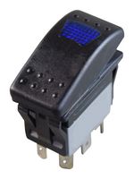 MULTICOMP PRO MPX5-114ENN-2ABD-1RN-S Rocker Switch, 24VDC LED, IP67, On-Off, SPST-NO, Illuminated, Panel, Snap-In, Black