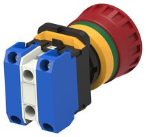 ALCOSWITCH - TE CONNECTIVITY PBES22L200R Emergency Stop Switch, 22mm, DPST-NO, Maintained, Screw, 10 A, 24 V