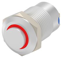 TE CONNECTIVITY - ALCOSWITCH AV1210E312R04 Vandal Resistant Switch, 12V LED, AV12 Series, 12 mm, SPST-NO-DM, Momentary, Round Raised, Natural