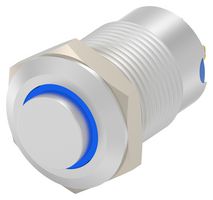 TE CONNECTIVITY - ALCOSWITCH AV1210E724R04 Vandal Resistant Switch, 24V LED, AV12 Series, 12 mm, SPST-NO-DM, Momentary, Round Raised, Natural