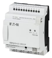 EATON MOELLER EASY-E4-UC-12RCX1P Control Relay, 8 Input / 4 Output Digital, 4 Input Analog, 20.4 to 28.8 VDC, IP20, easyE4 Series