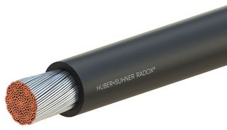 HUBER+SUHNER RXL 125 10MM2 GNYE Wire, Stranded, Polyolefin, Green, Yellow, 78 x 0.4mm, 328 ft