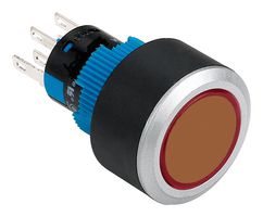 MULTICOMP PRO MPAB-PB-1065 Industrial Pushbutton Switch, 24 V LED, MPAB-PB Series, 22 mm, DPST-NO, DPST-NC, Latching, Round