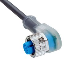 SICK YI2A14-250UB3XLEAX Sensor Cable, A Coded, Black, 90° M12 Receptacle, Free End, 4 Positions, 25 m, 82 ft