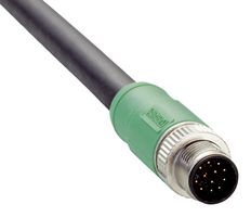 SICK YM2A2B-200UD3XLEAX Sensor Cable, A Coded, Black, M12 Plug, Free End, 12 Positions, 20 m, 65.6 ft
