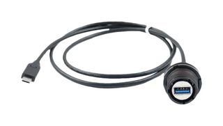 AMPHENOL SOCAPEX 32240N-030 USB Cable, 24Pos/9Pos, Type C Plug to Type A Receptacle, 300 mm, 11.8 ", USB 3.0