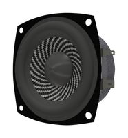 PUI AUDIO AS08304CR-R Speaker, 70 Hz to 20 kHz, 4 ohm, 15 W, 82 dB, Round with Square Frame, Panel Mount