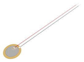 PUI AUDIO ABLF2036B-LW100 Piezo Bender, 3.6 kHz, 0.025 UF, 500 ohm, 20 mm D x 0.18 mm H