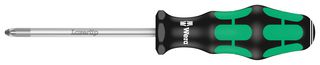 WERA 355 PZ2 X 100 Screwdriver, Pozidriv, PZ2, 205mm Overall Length, 100mm L Blade