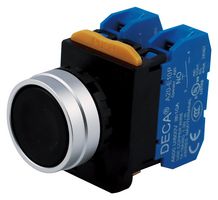 MULTICOMP PRO MPA204B-M1E20B Industrial Pushbutton Switch, 22.3 mm, DPST-NO, Momentary, Round Flush, Black