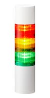 PATLITE LR6-302WJBW-RYG Signal Tower, 3 Tier, Green/Red/Yellow, 88 dB, Cable, Flashing, 4 Tone, 24 VDC, IP65/NEMA 4X/NEMA 13