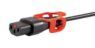 TE CONNECTIVITY - SCHAFFNER IL13P-EU1-H05-3100-100 Mains Power Cord, w/ Locking System, 90° CEE 7/VII Plug to IEC 60320 C13, 1 m, 15 A, 250 VAC, Black