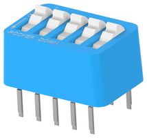 TE CONNECTIVITY 3-5435640-6 DIP / SIP Switch, 5 Circuits, Rocker, Through Hole, SPST-NO, 40 V, 1 A