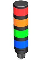 BANNER ENGINEERING TL50HGYRAQ Tower Light, 3 Tier, Green/Red/Yellow, 92 dB, 27 VAC/30 VDC, Steady, IP50, TL50 Series